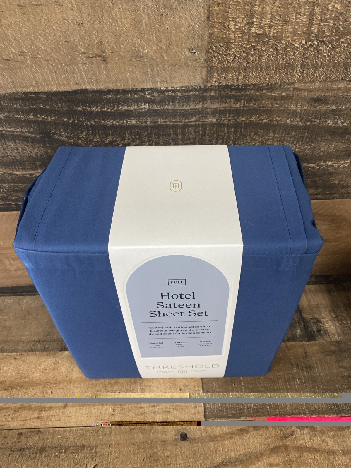 NEW Threshold 800 TC Thread Count Full Hotel Sateen Sheet 6pc Set Graphite Blue