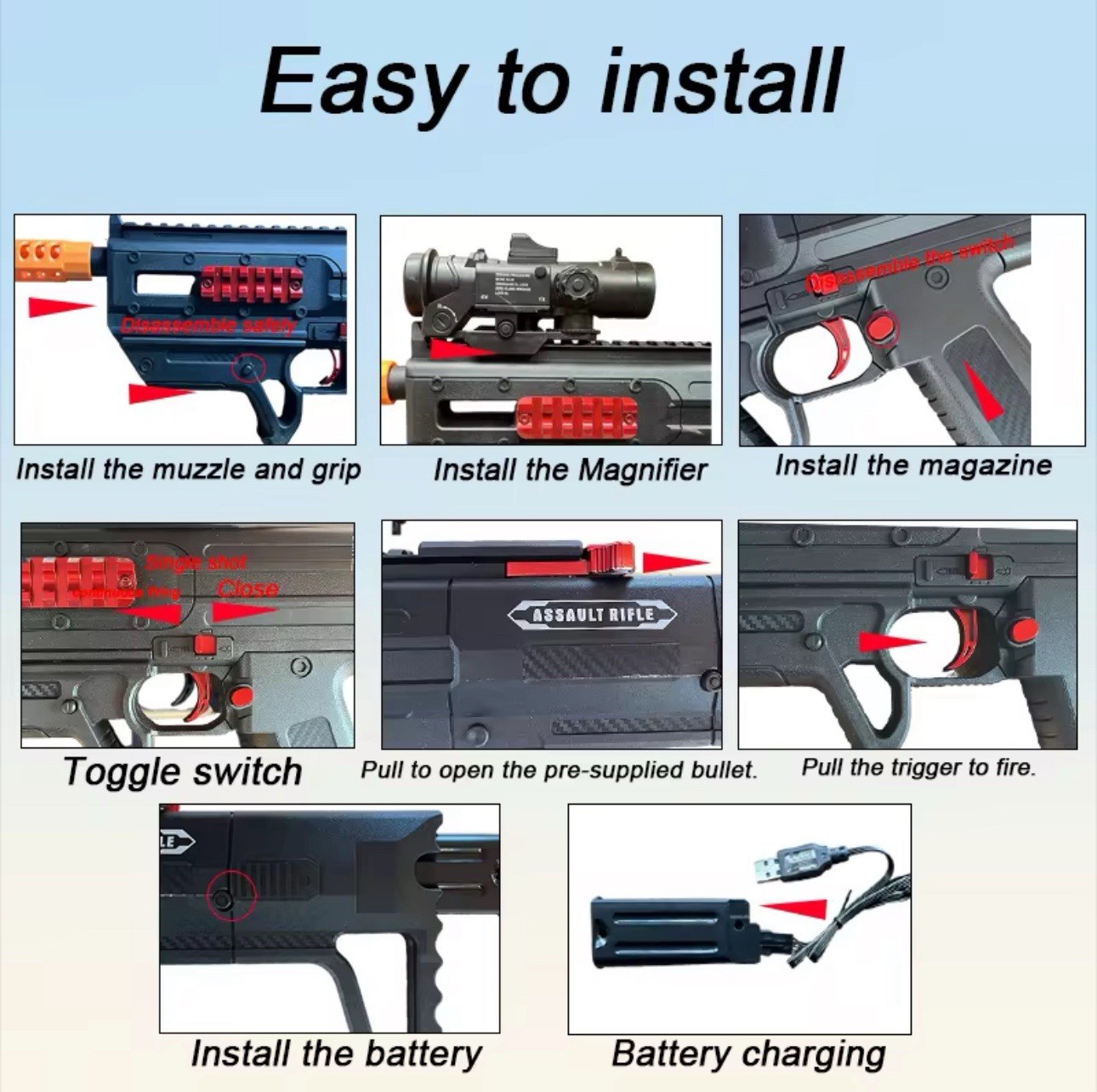 Professional-grade Airsoft gun, powerful output without lag, durable materials