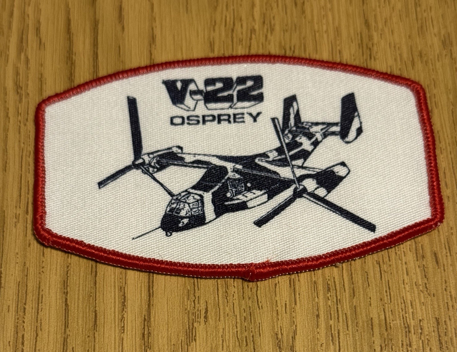 Bell Helicopter V22 Tilt Rotor Aircraft Patch Osprey Red Near Oval