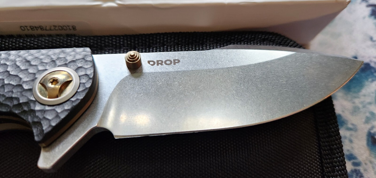 DROP MASSDROP X ERIC OCHS ORCA TITANIUM LINER LOCK KNIFE BLACK G-10 BRONZE RWL34