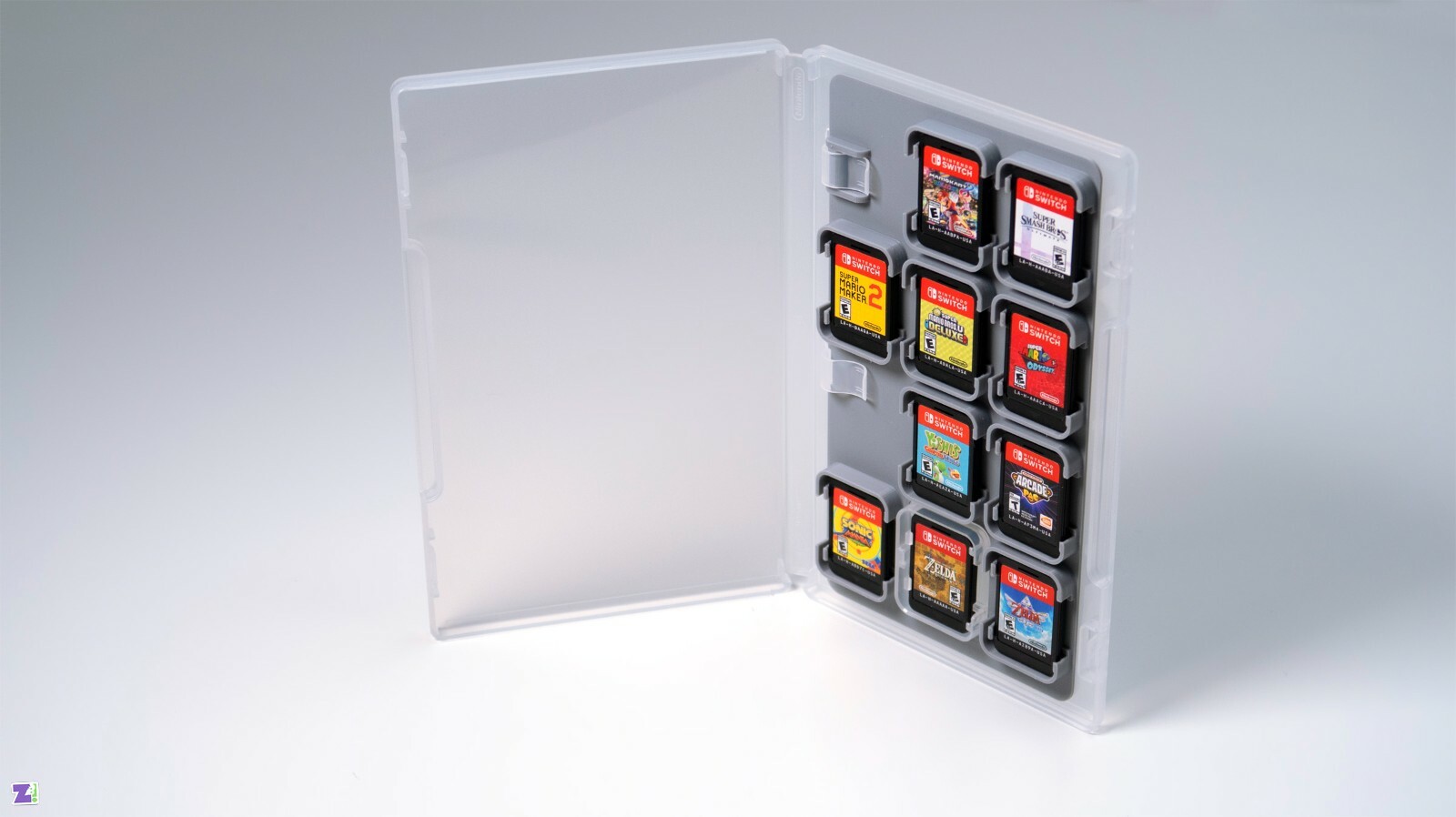 Nintendo Switch Multi-Game Card Holder Game Case Accessory: Gray, Black, & White