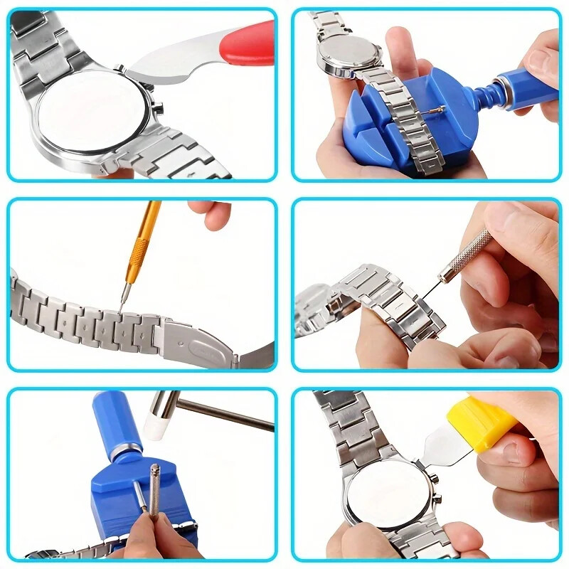 147 Pcs Watch Repair Kit Watchmaker Back Case Remover Opener Link Pin Spring Bar