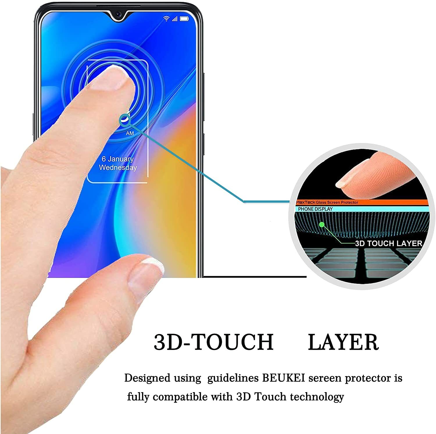 3 Pack Premium Tempered Glass Screen Protector [Full Coverage] For TCL 20 XE