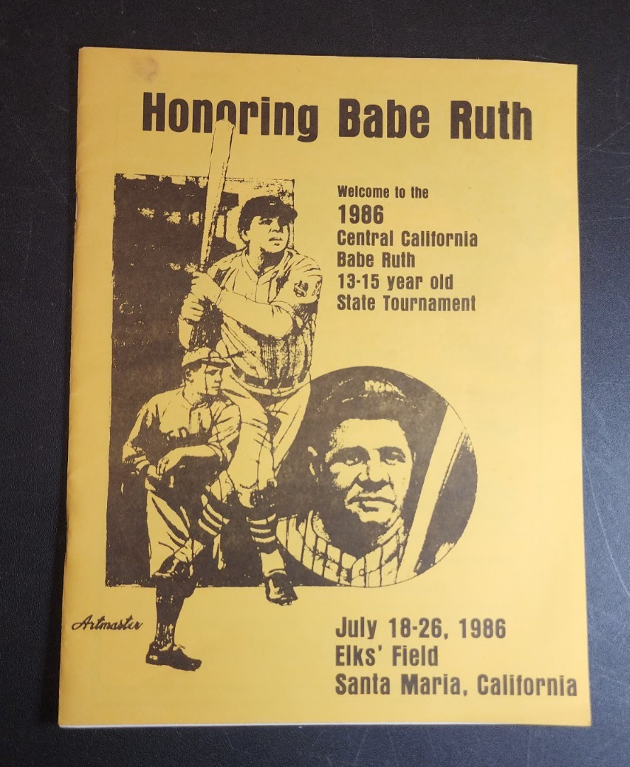 Vtg 1986 Central California Babe Ruth 13-15 y/o Baseball Tournament Program