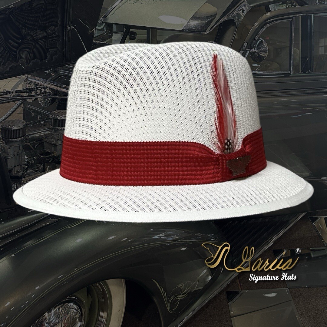 Garcia White W/ Huelga Bird Lowrider Derby Style Signature Hat