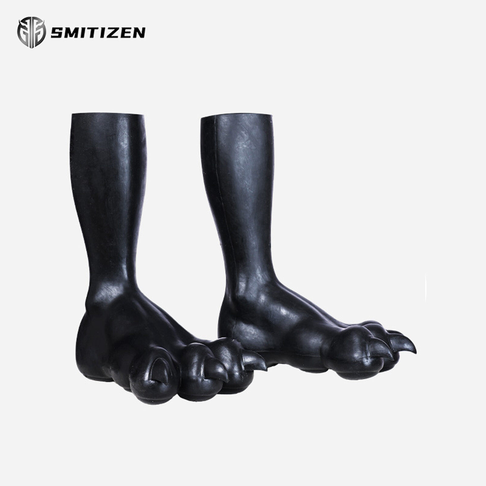 Smitizen Black Silicone Three-Toed Beast Paws Dragon Realistic Skin for Cosplay