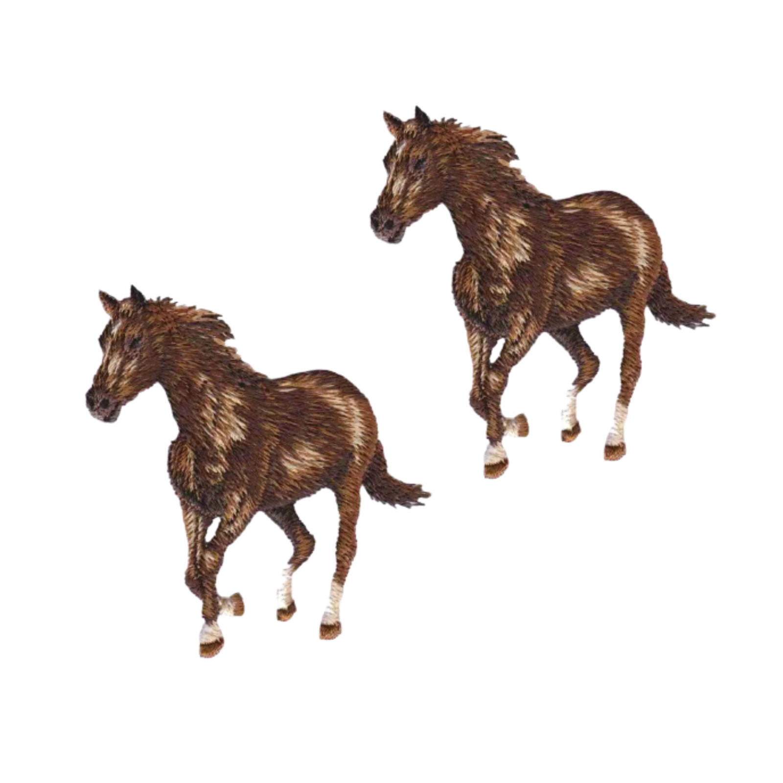 Realistic Horse Embroidered (2-Pack) Iron On Patch