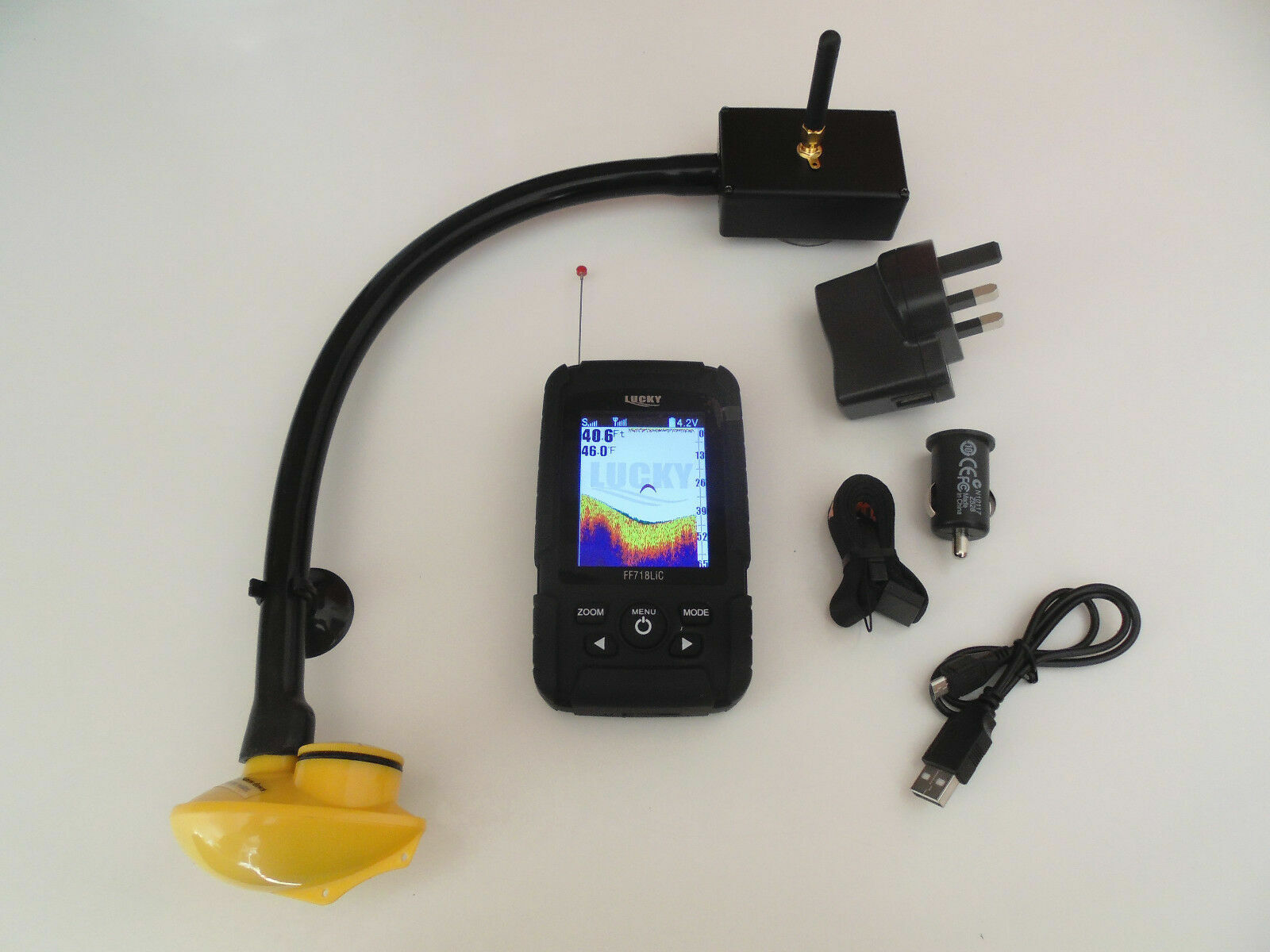 Colour screen Bait boat fish finder, + 150 m range, East attachment to boat