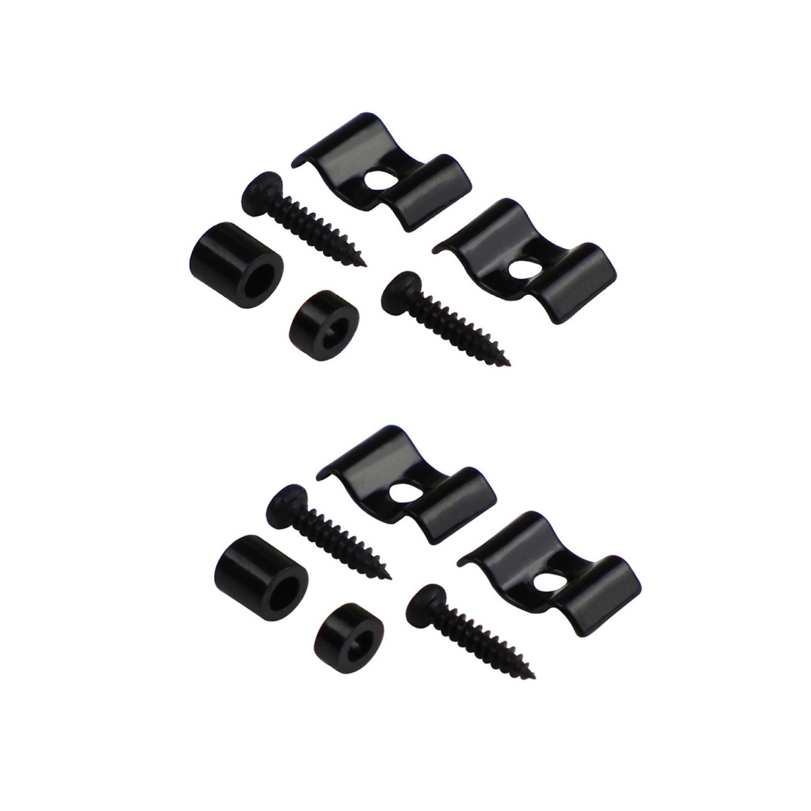 2 Sets Black Guitar String Trees Retainer Guides w/ Screws Kit for Guitar Bass;