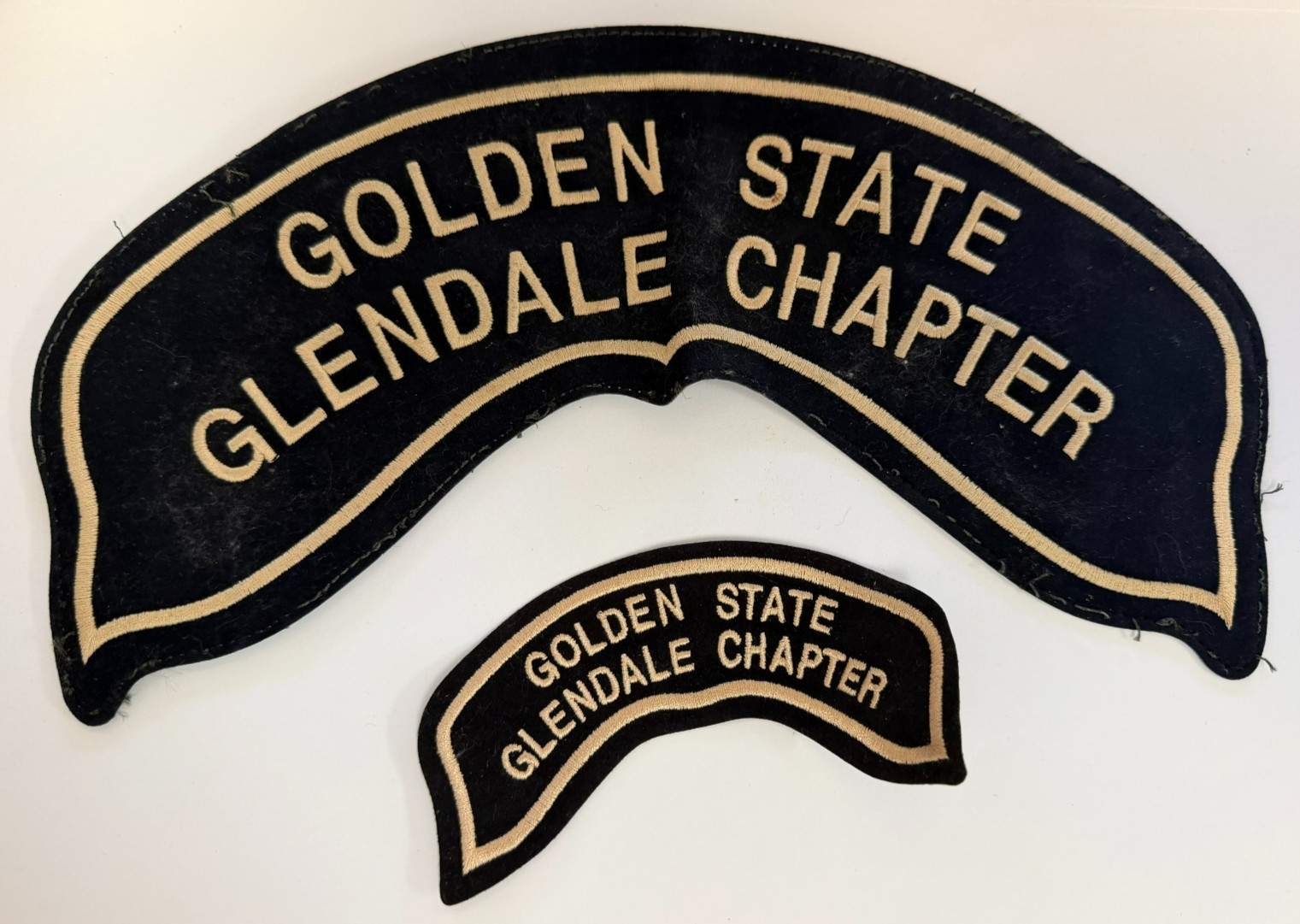 Lot of 2 Harley Davidson Golden State Glendale Chapter Embroidered Sew-On Patch