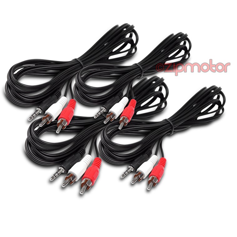 4X 10FT 3.5MM AUX AUXILIARY RCA MALE PLUG AUDIO STEREO JACK CONNECTOR CABLE CORD