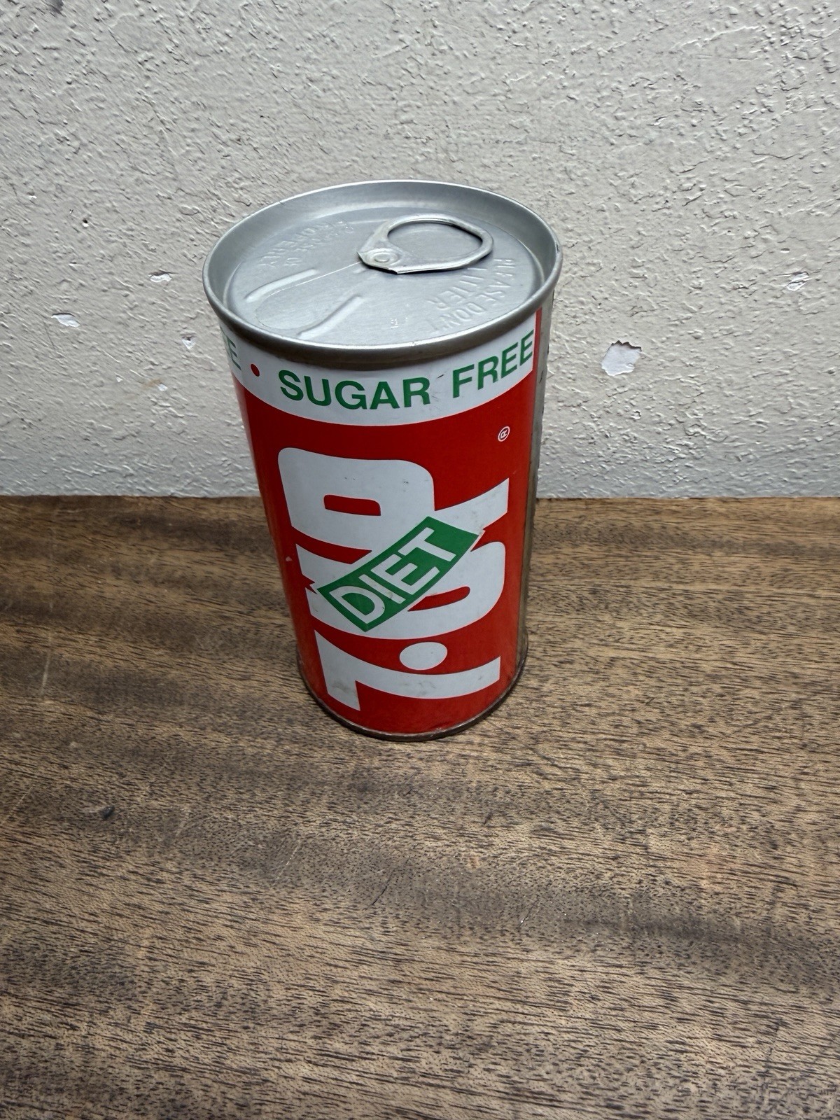 VTG. 70s Steel Pull Tab Soda Can/Sugar Free Diet 7up Single Seam ~ Billings, MT.