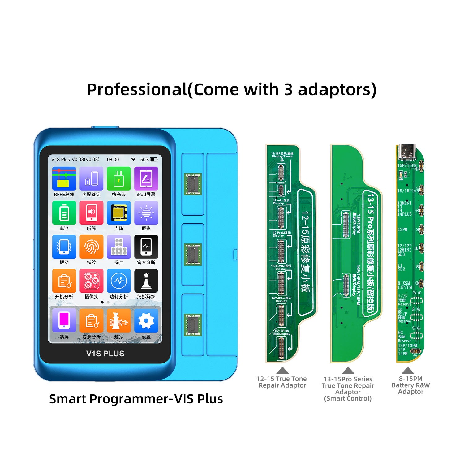 JCID-V1S Plus Programmer Battery R&W Adaptor TrueTone for iPhone 8-15 Pro Max US
