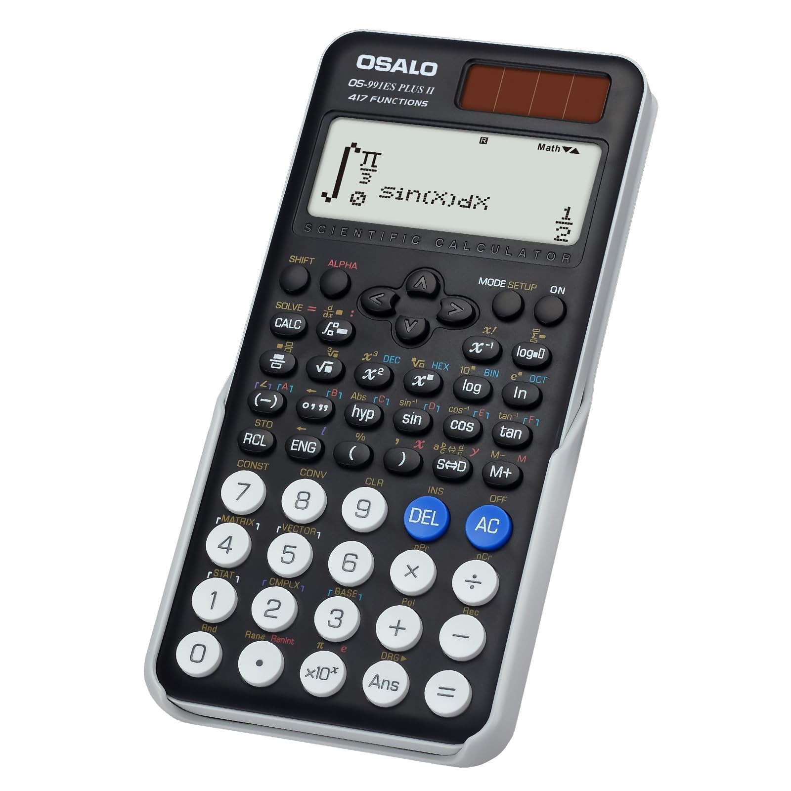 Scientific Calculator 417 Function 2 Line Display Solar Battery Black
