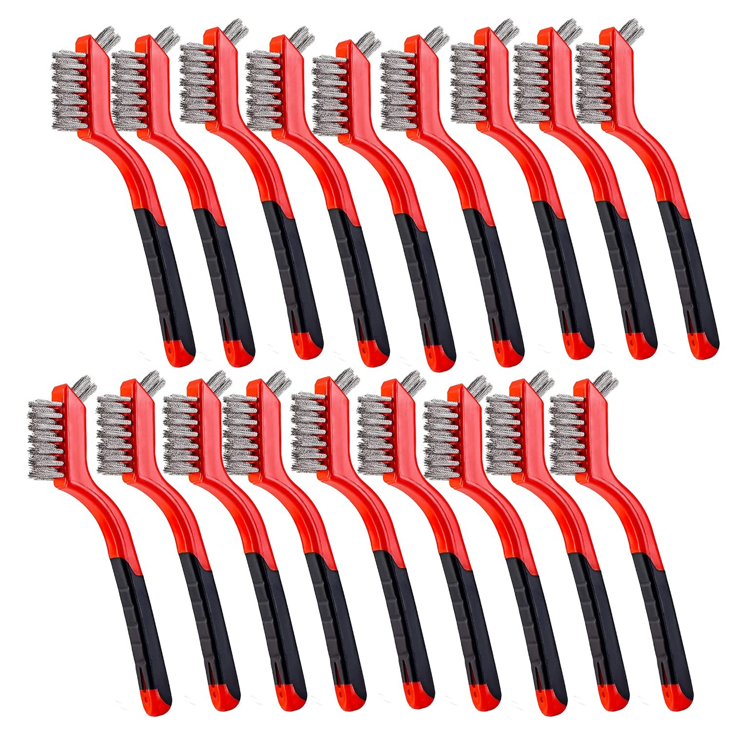 Wire Scratch Brush Set Soft Grip for Rust, Dirt & Paint Scrubbing with Deep Clea