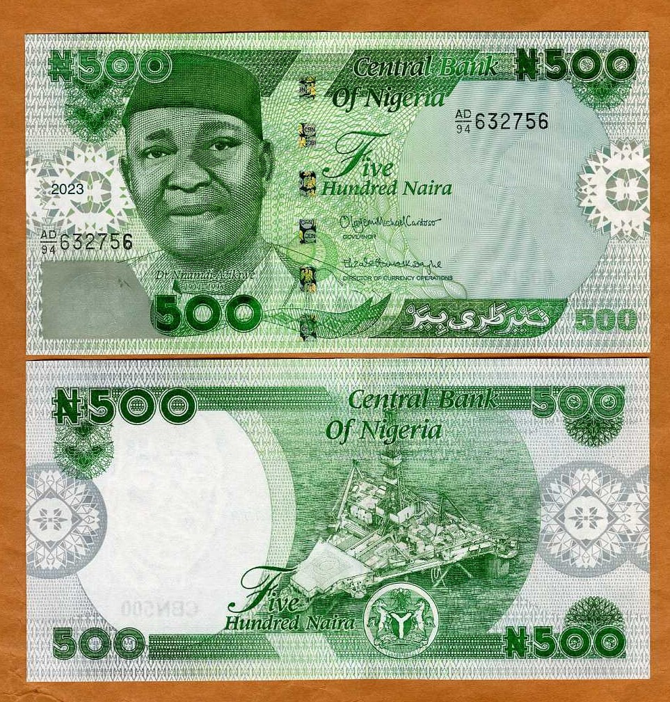 Nigeria, 500 naira, 2023, P-W48, UNC   redesigned
