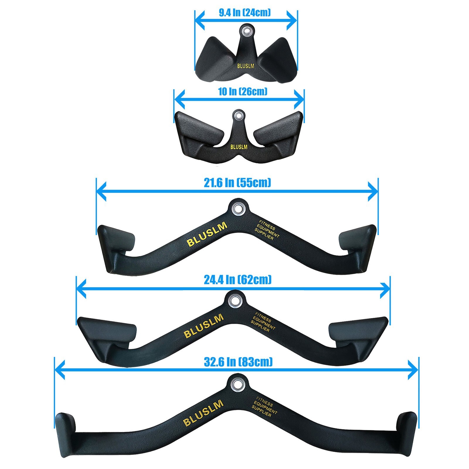 5Pcs LAT Pull Down Bar for Cable Machine Pulldown T Bar V Bar Cable Attachments