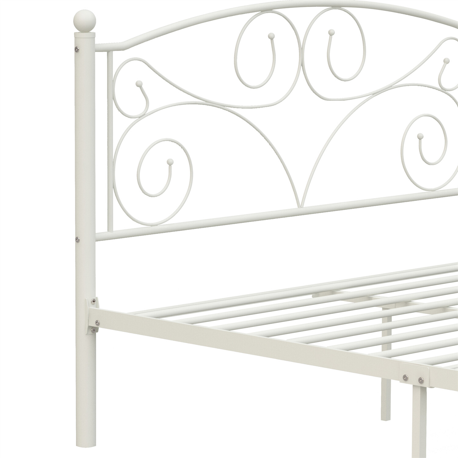 Full Size Bed Frame Metal Platform Bed Frame Sturdy Slat Support White US