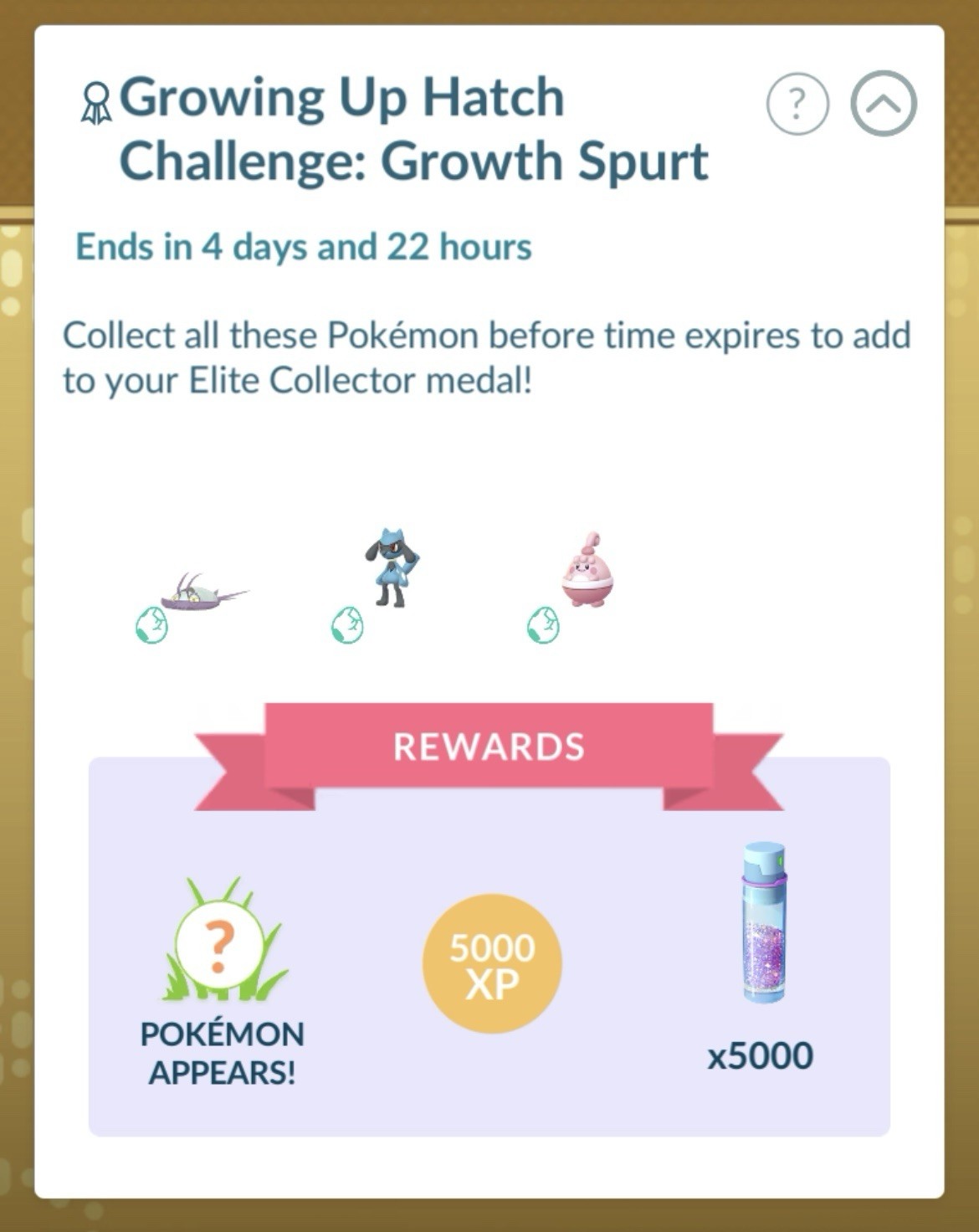 Growing Up Hatch Challenge: Growth Spurt - Pokemon Go