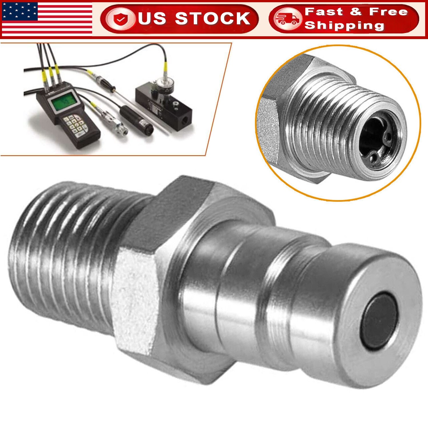 PD343 Series PD Steel Test Port Diagnostic Equipment Quick Nipple 1/8" Body