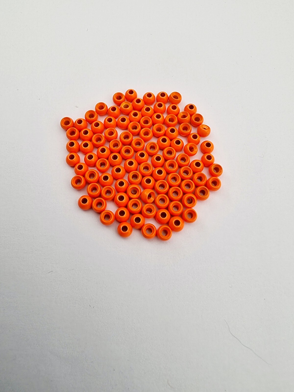 Fly Tying Materials 3.3mm Countersunk Florescent Orange Brass Beads 50 Packs.