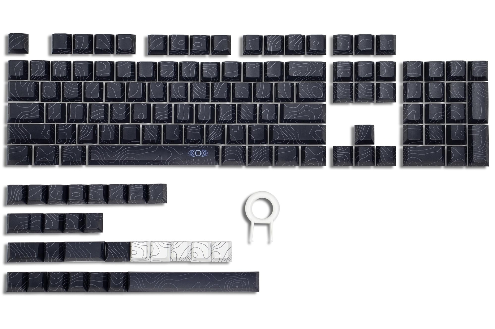 Side Printed-PBT keycapsDark Blue TopographicShine ThroughDouble Shot keycaps...