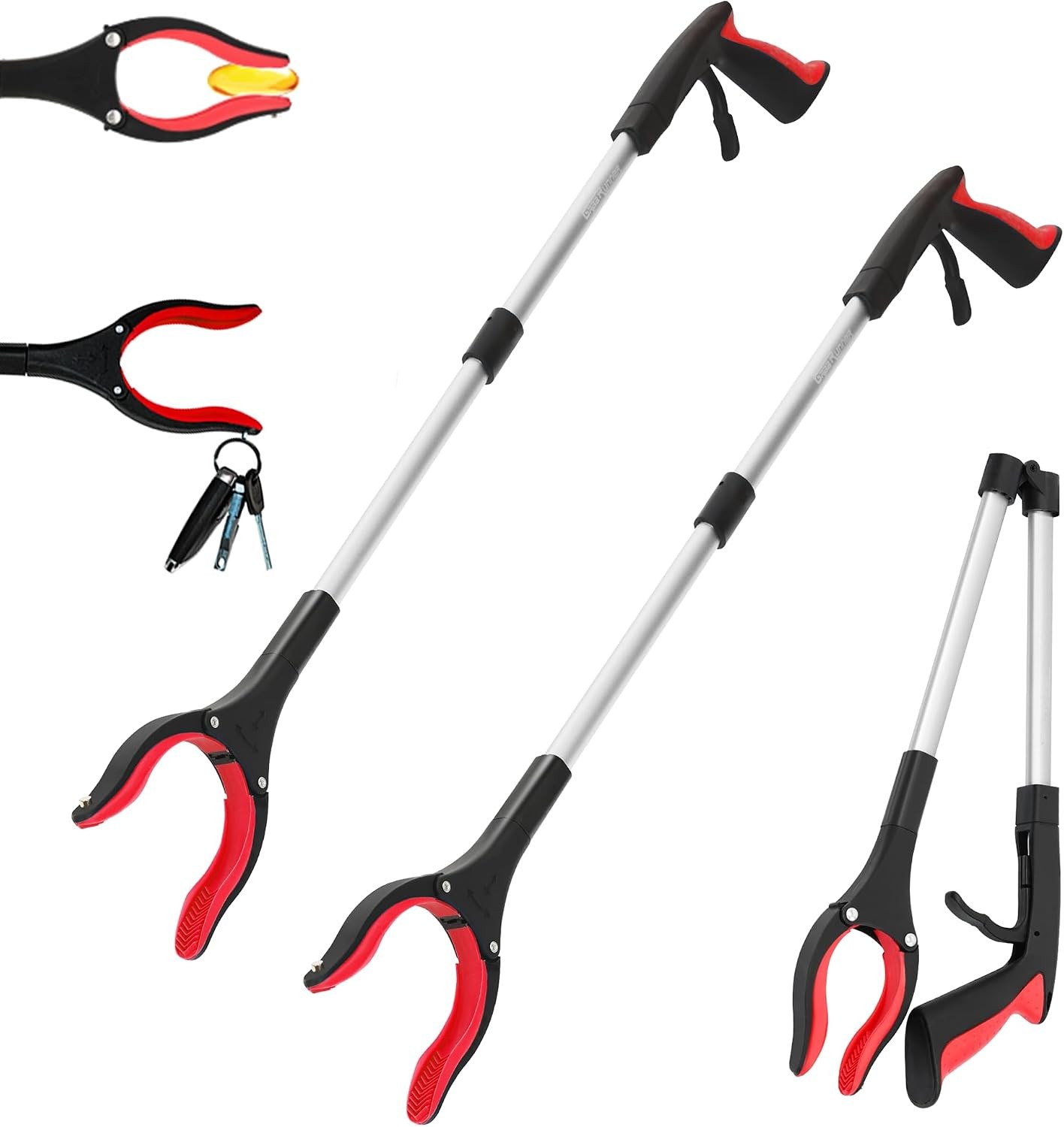 Grabber Reacher Tool - 2 Pack 32” Reacher Grabber Tool with Strong Magnetic