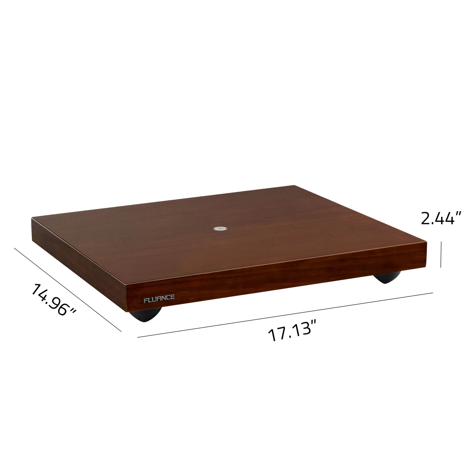 Fluance IB40 Turntable Isolation Base Anti-Vibration Wood Platform, Bubble Level
