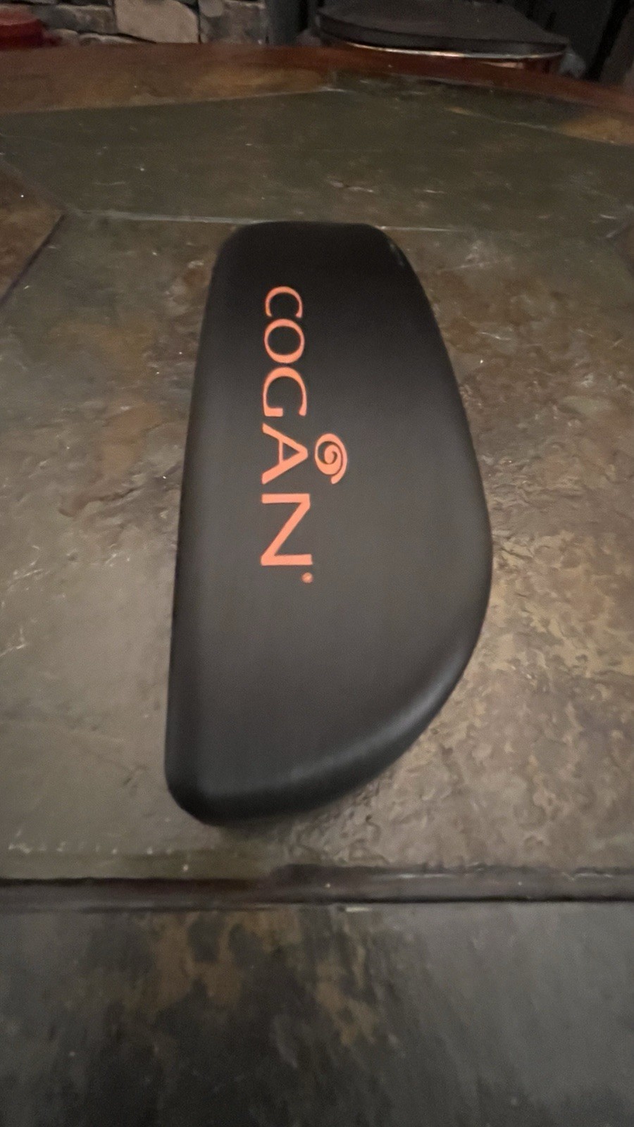 COGAN Eyeglass Case – Hard Clamshell, Black/Orange Lined (Logo)