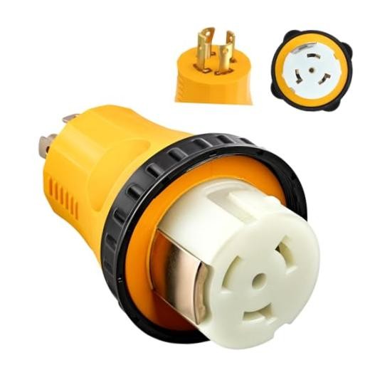 30A L14-30P to 50A SS2-50R RV Generator Adapter,50 amp to 30 amp RV Yellow