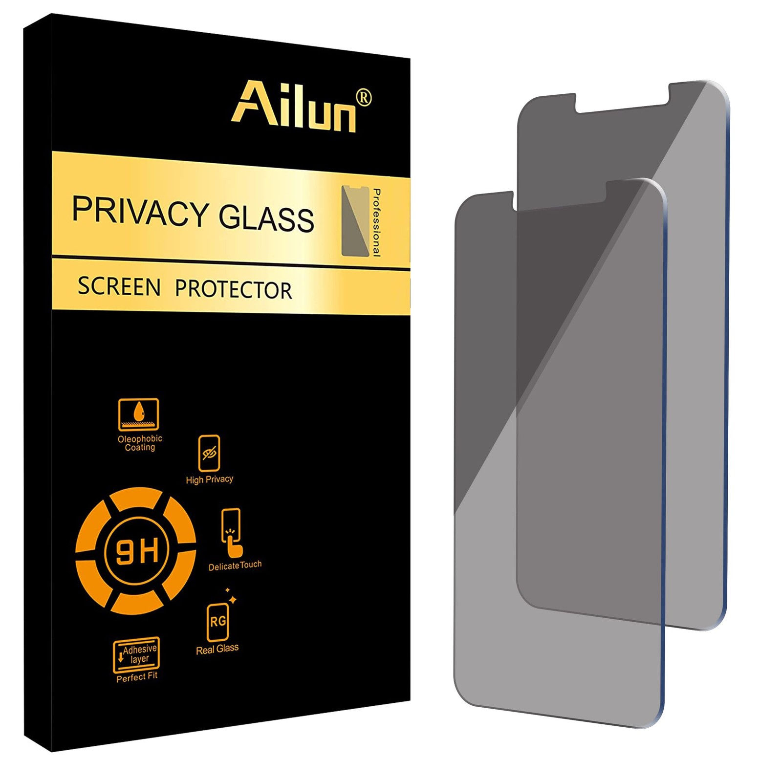 Ailun Privacy Screen Protector for iPhone 16e/14/13/13 Pro-6.1 Inch, Black