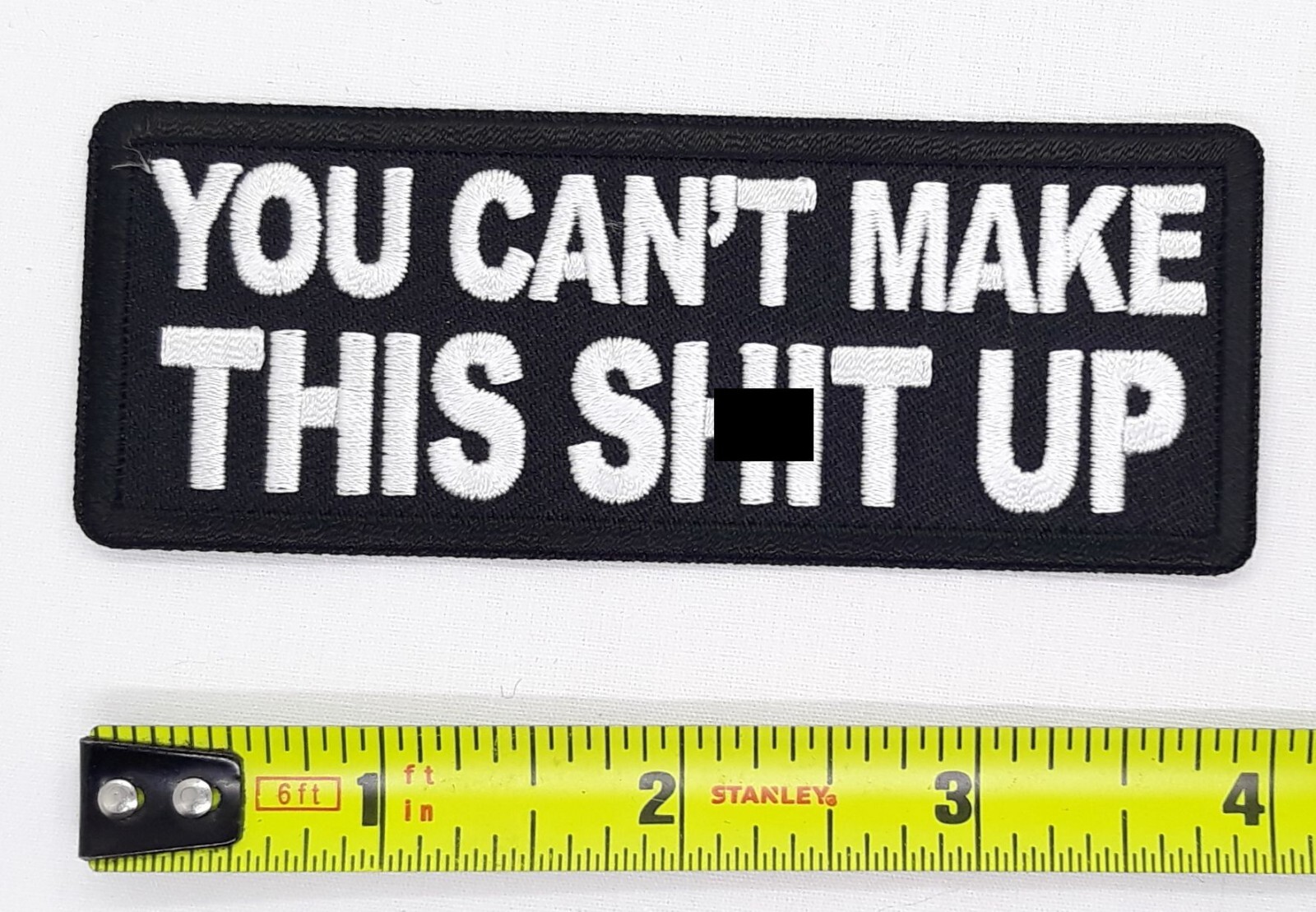 White Trash - Logo Iron On Embroidered Patch 4"X1 1/2"