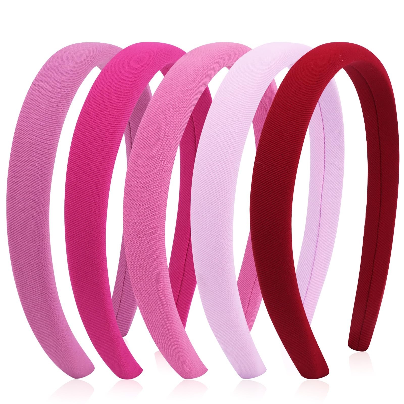 Pink Headband for women girls Hot Pink Light Pink Padded Hairband Non Slip Cu...