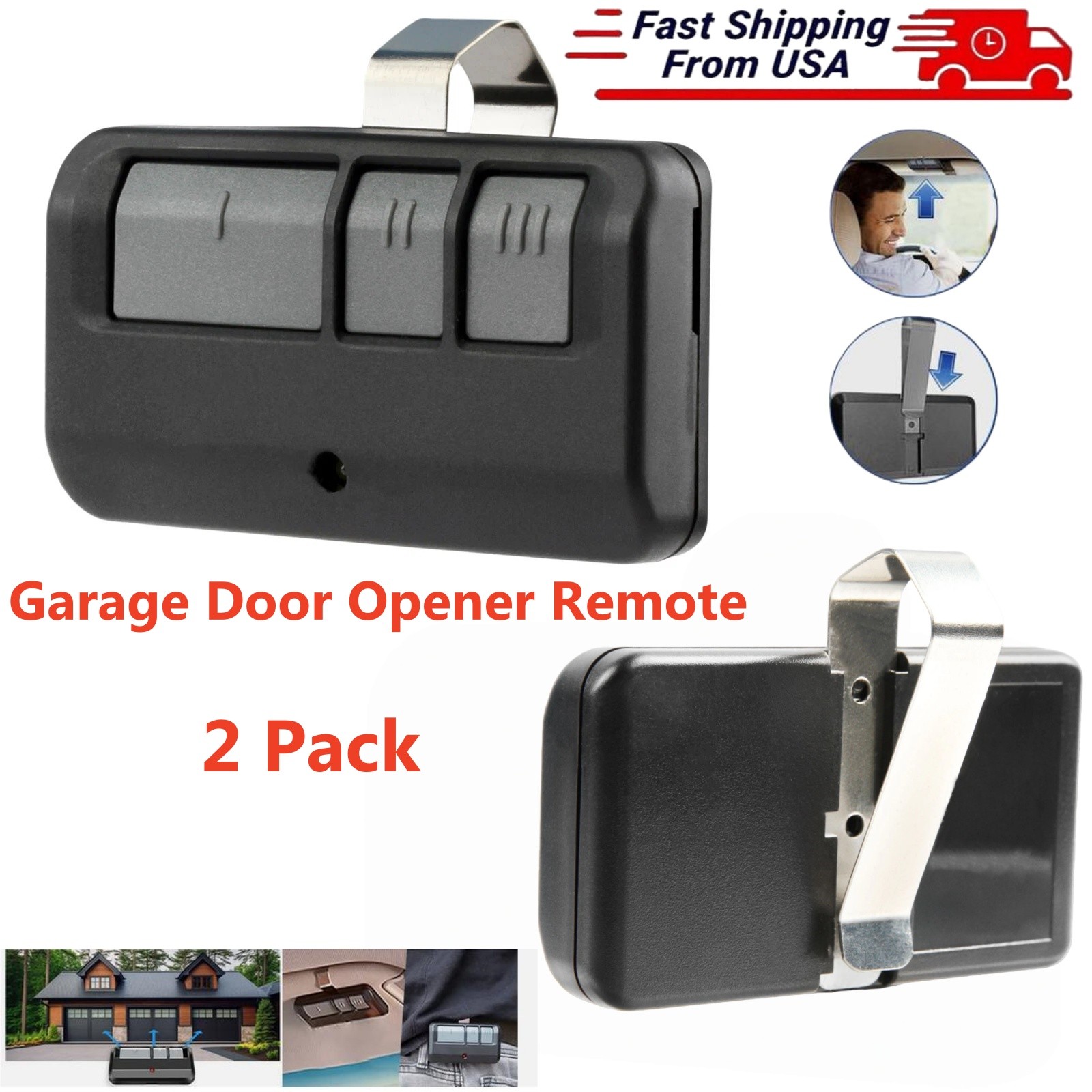 2 For Chamberlain LiftMaster Garage Door Opener Remote 893LM 953EV-P2 Learn