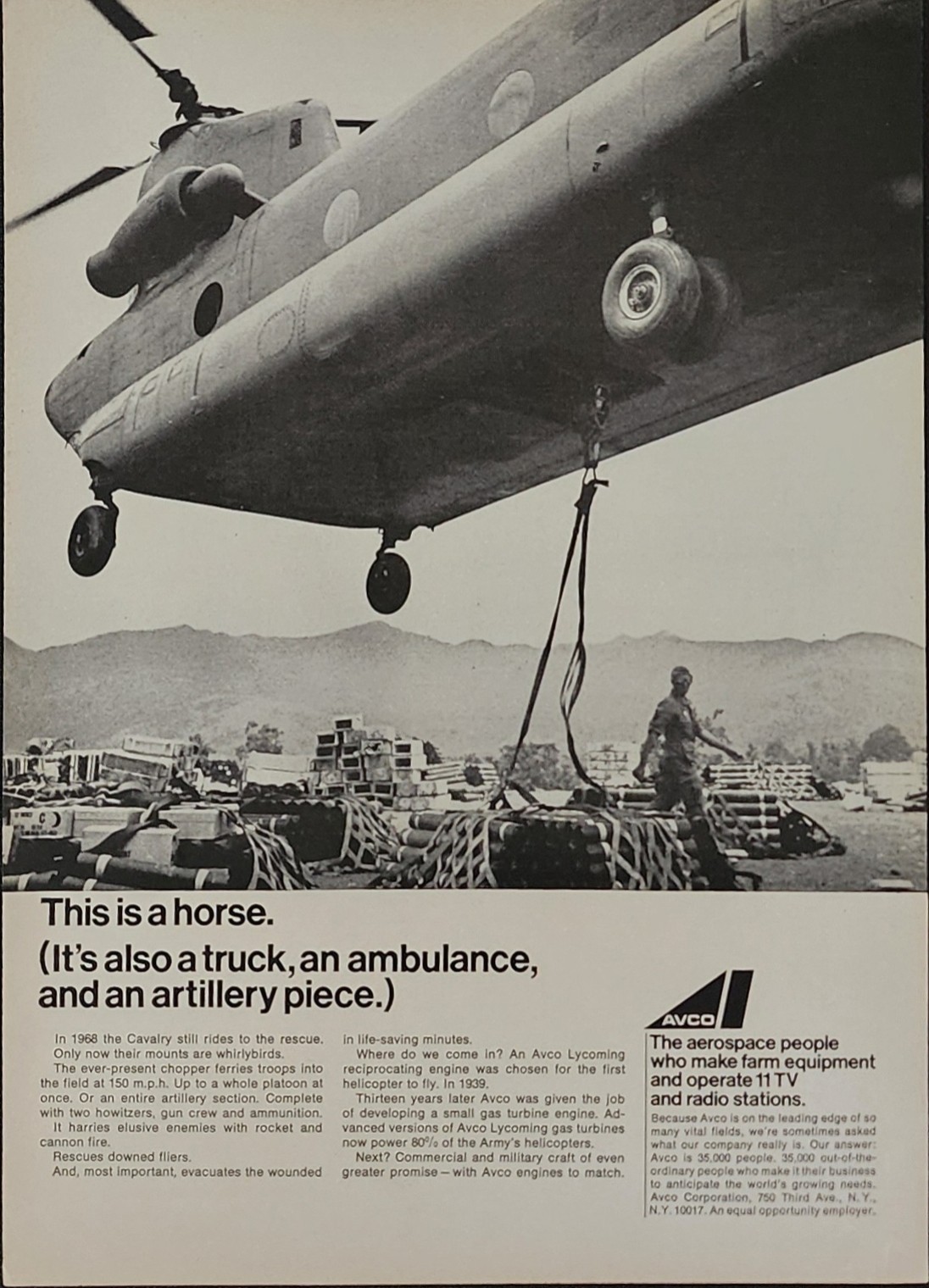 CH-47 CH47 Chinook Picture Helicopter Vintage Magazine Ad Rides To The Rescue