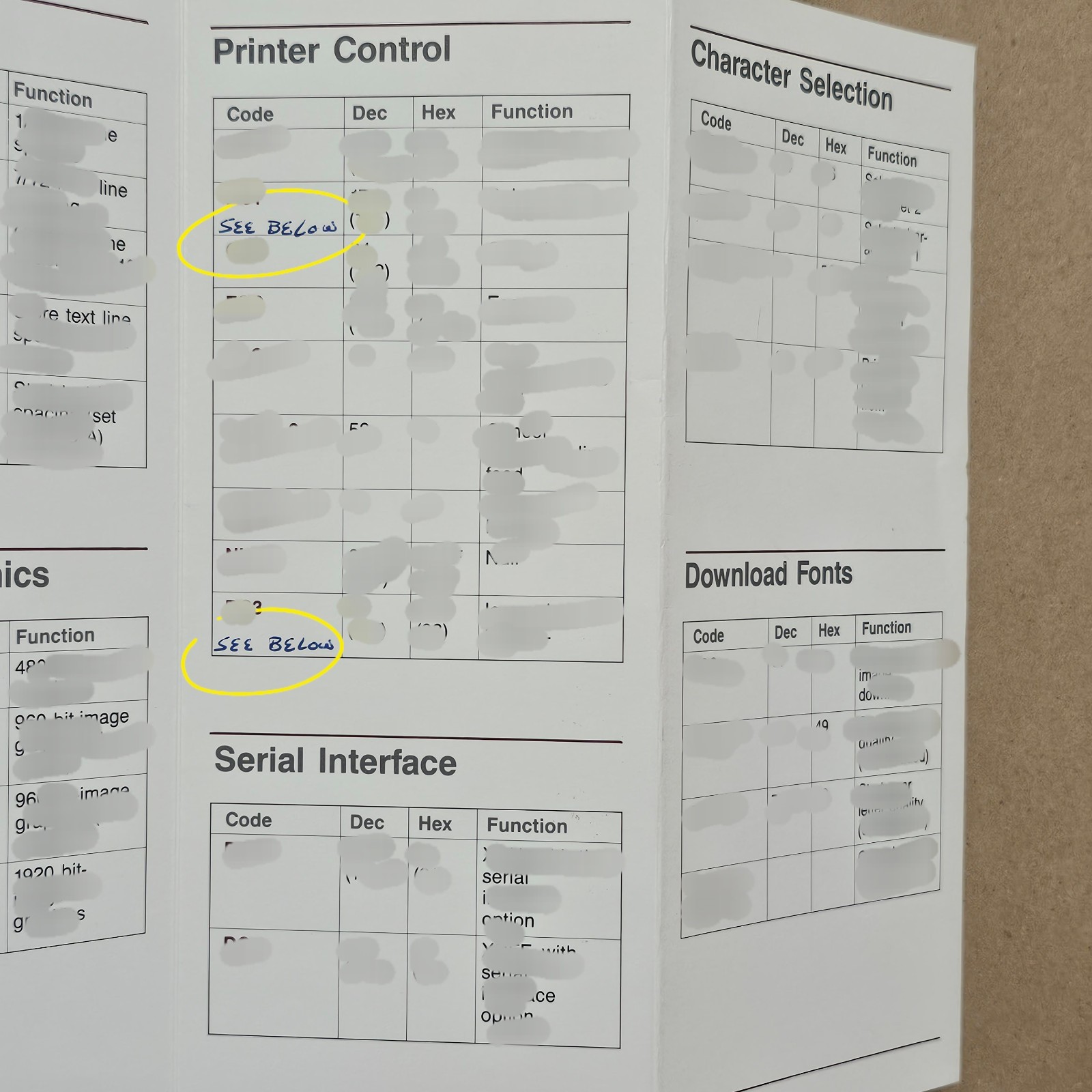 Vintage IBM ProPrinter Control Codes and Escape Sequence Quick Reference Card