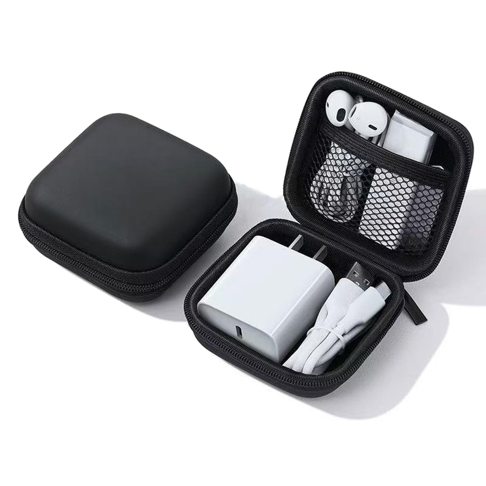 CHIVOLONA Charger Case,Mini Cable Organizer Cases,Pouch Case Bag,Small Black