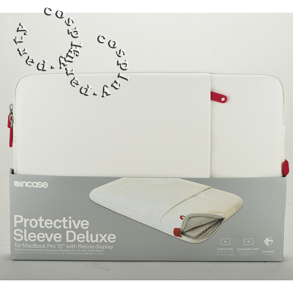 Incase MacBook Pro 15" Sleeve Deluxe Leather Pouch Case - White & Cranberry Pink