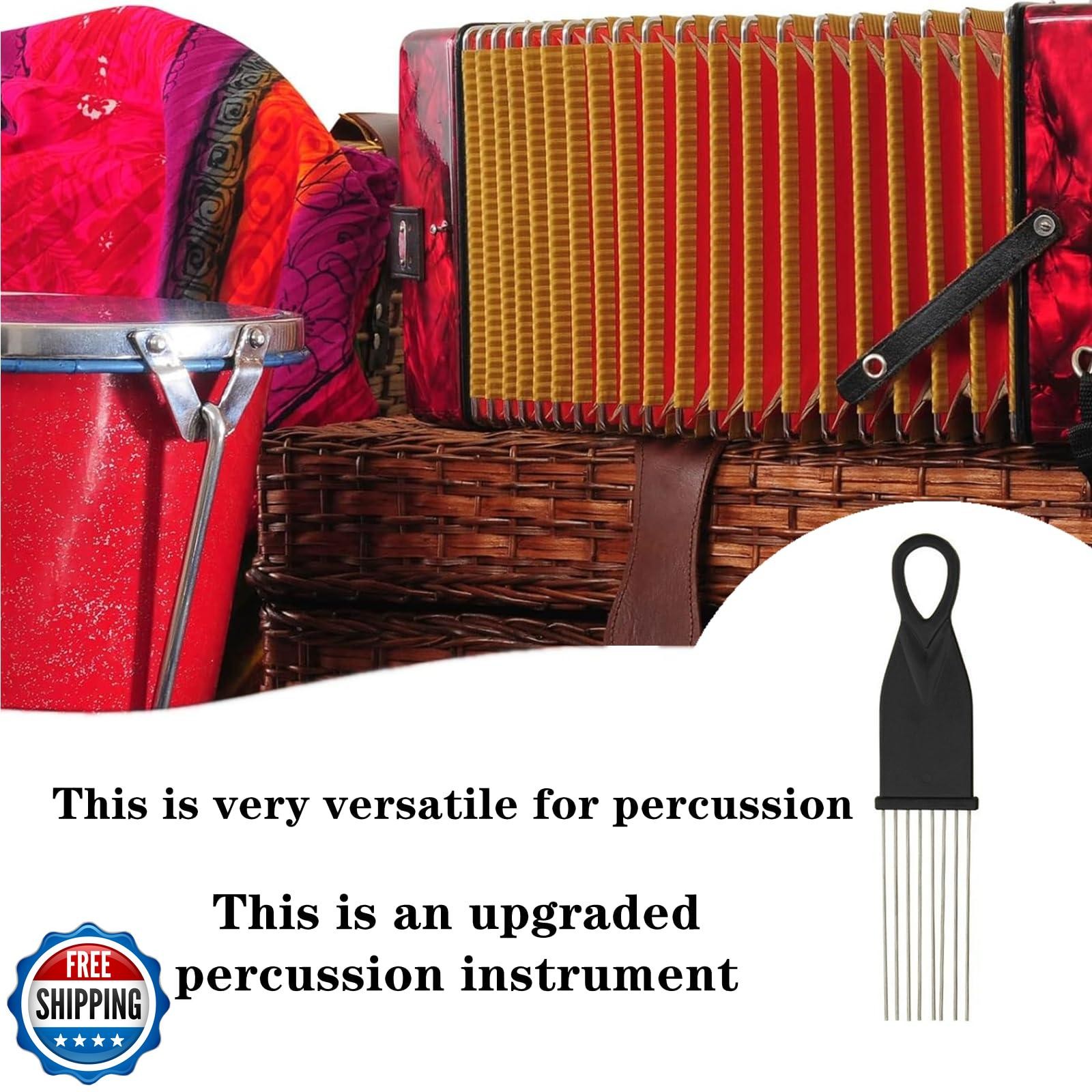 1 PCS Guiro Scraper Comb Professional Latin Percussion Comb-Style Scraper Gui