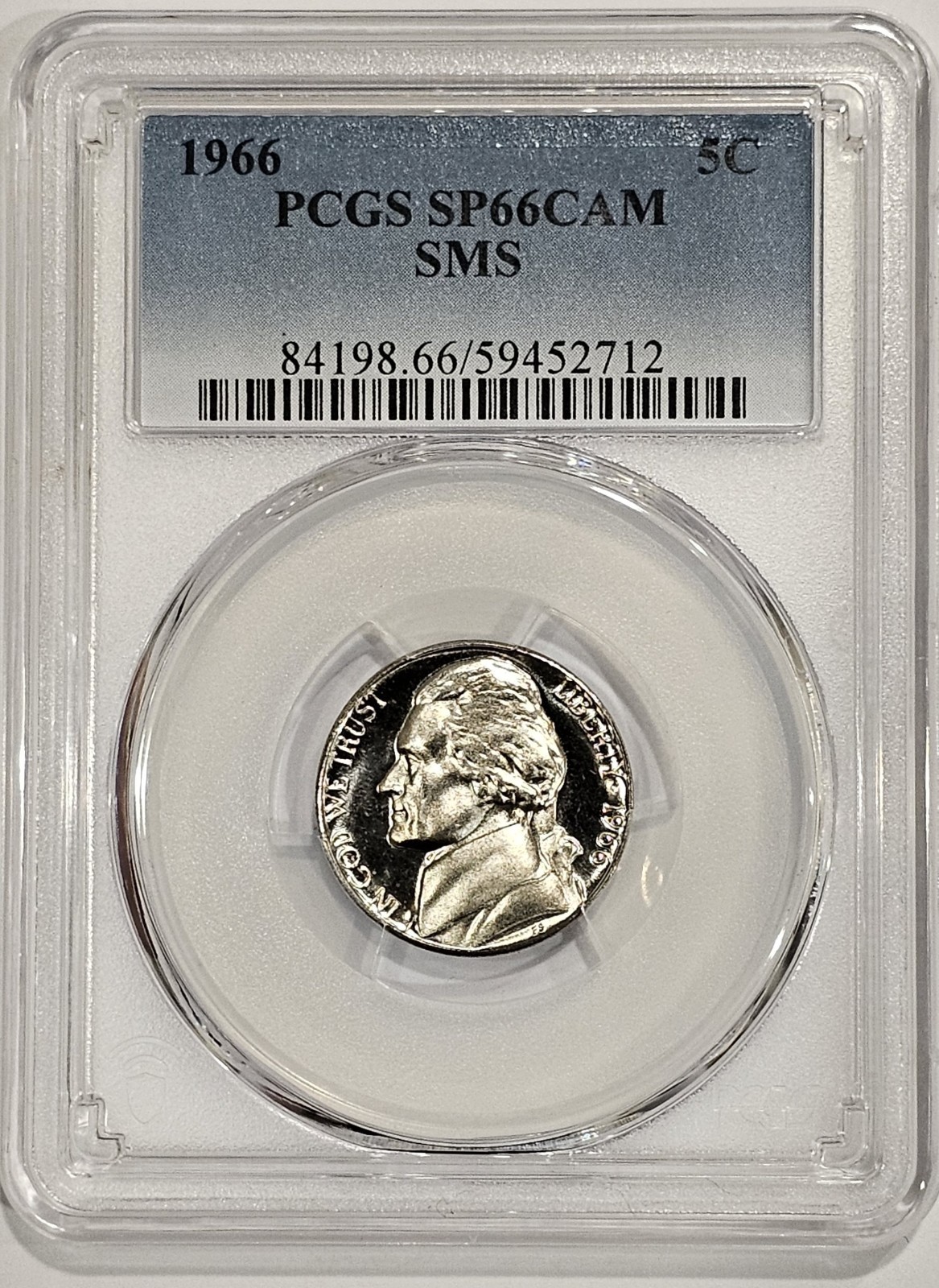 1966 Jefferson Nickel SMS MS66 CAM PCGS
