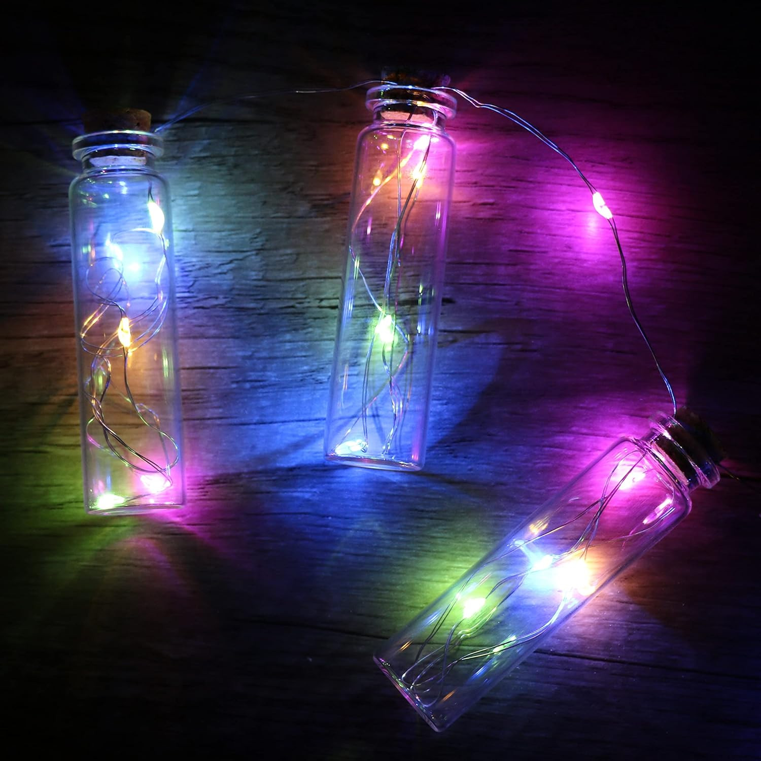20Ml Small Glass Bottles,Tiny Glass Vials,Jars with Cork Stoppers,Message Bot...