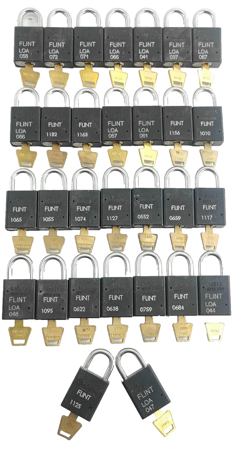 LOT OF 30 AMERICAN LOCK A1105BLK Anodized Aluminum Safety Padlock Lockout Tagout