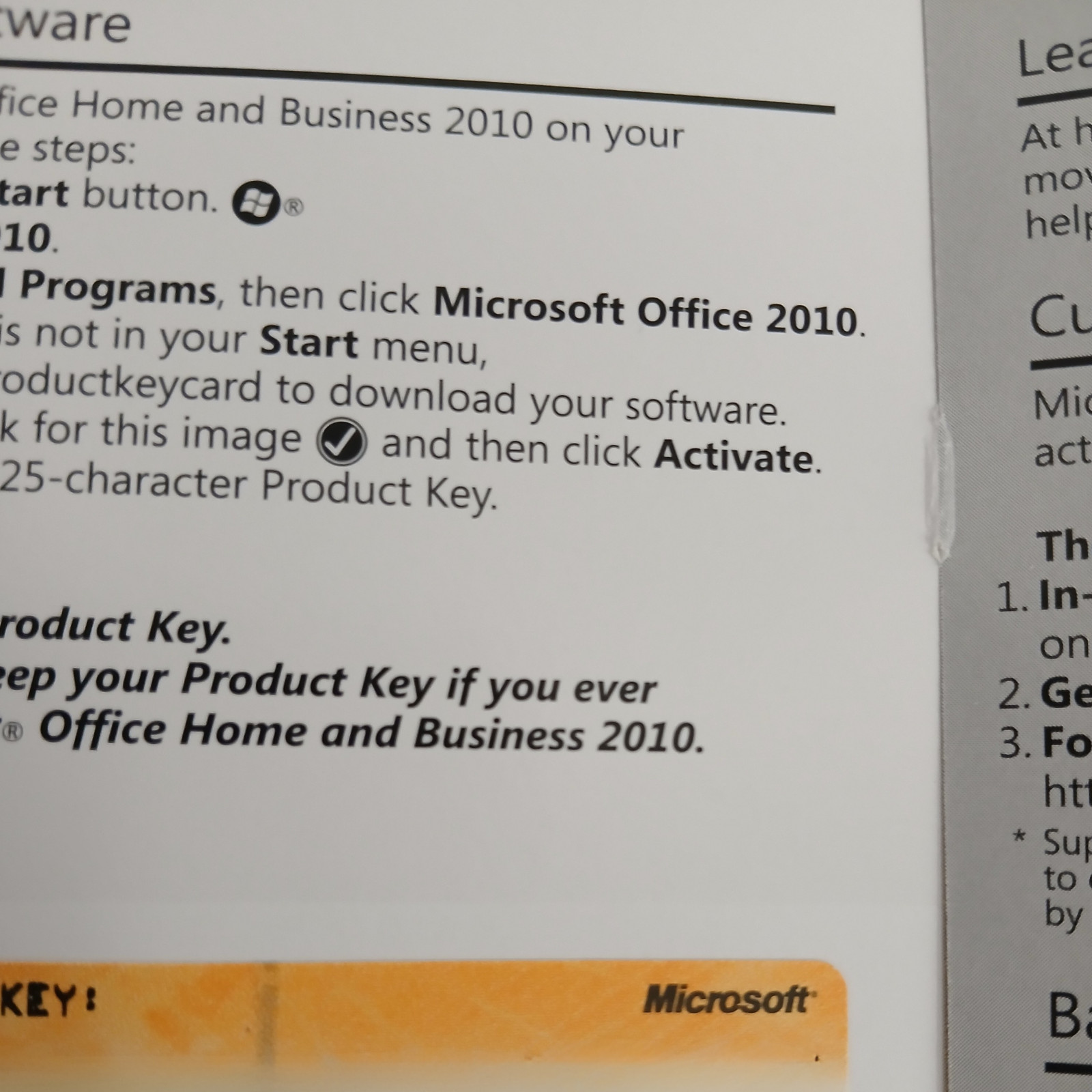 MS Microsoft Office 2010 Home and Business w/ activation code