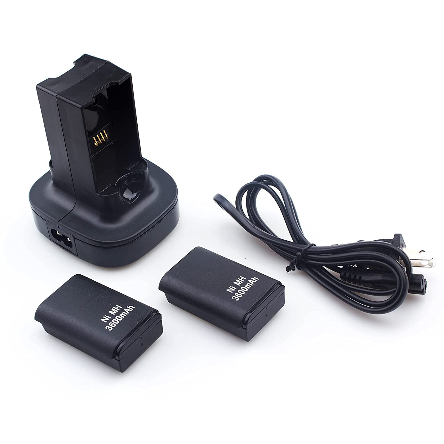 2 Rechargeable Battery with Dual Charging Station Dock for Xbox 360 Controller