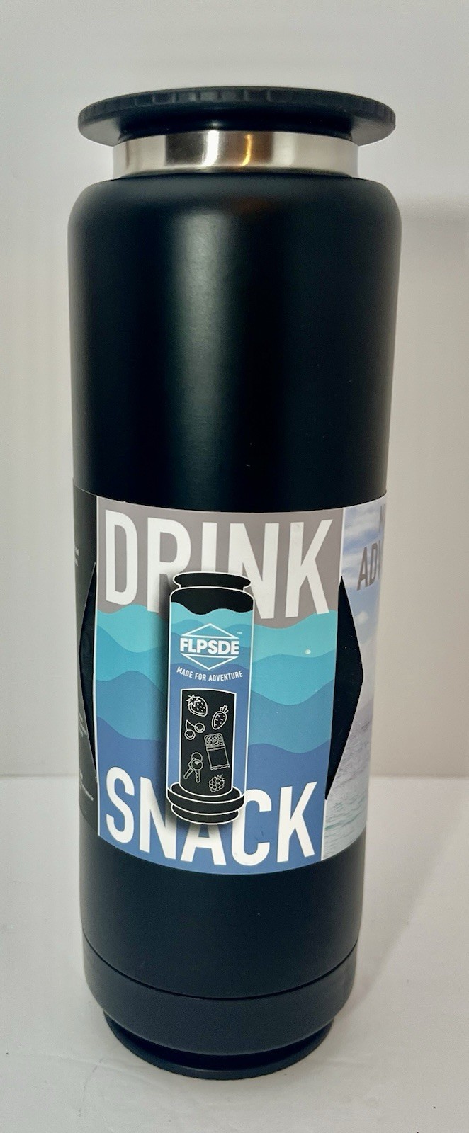 FLPSDE Dual Chamber Water Bottle W/ Integrated Storage Compartment For Snacks