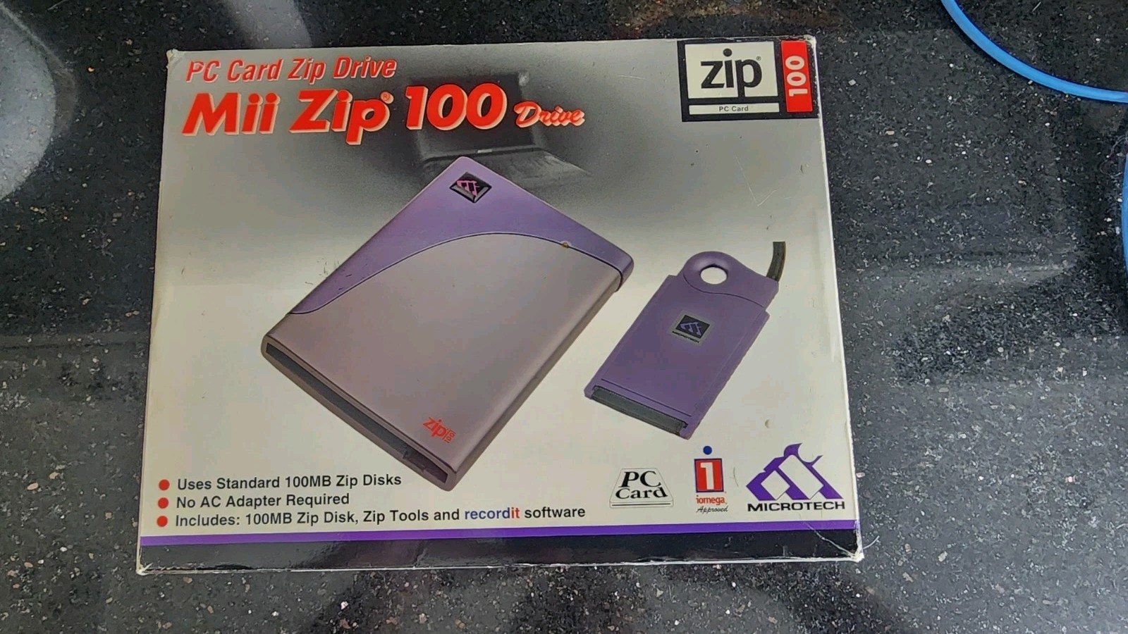 Microtech Mii Zip 100 PC Card PCMCIA Zip Drive 100MB Used + 12 Zip Disks