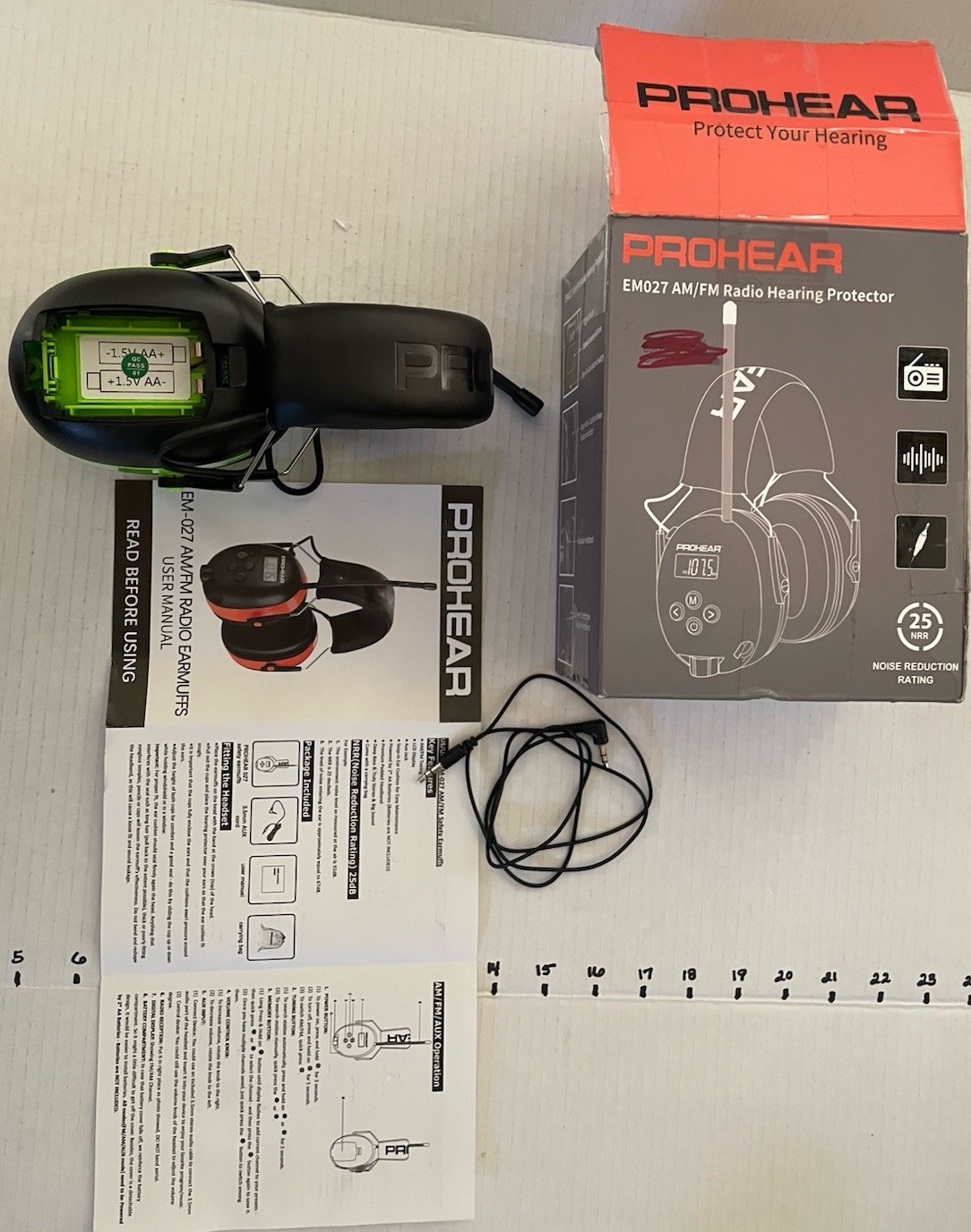AM FM Radio Hearing Protector Missing Battery Cover