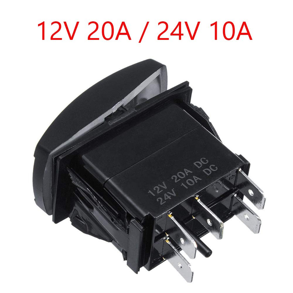 Car Blue LED Reverse Light Rocker Toggle Switch ON Off 12V 20A, 24V 10A