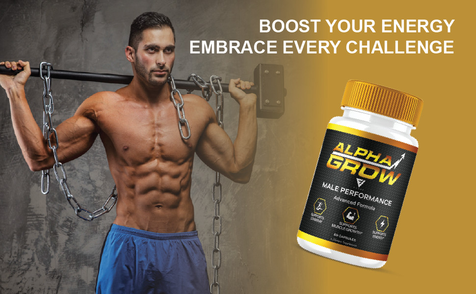 (5 Pack) Alpha Grow Male Performance Capsules, AlphaGrow Energy (300 Capsules)