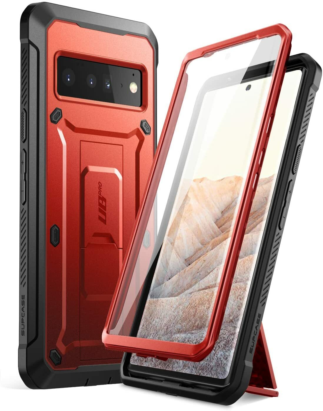 For Google Pixel 6 Pro, SUPCASE Rugged Shell 360 Case w/ Screen Protector Cover